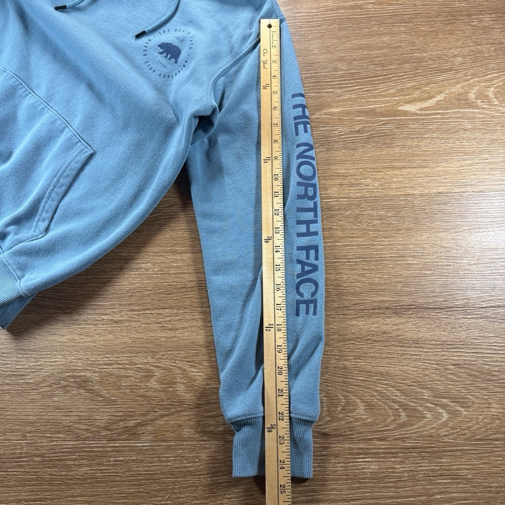 The North Face Hoodie Men's S Blue Pullover Sweatshirt Logo Graphic Cotton Blend - Picture 12 of 14